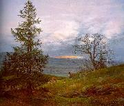 Johan Christian Dahl Evening Landscape with Shepherd France oil painting artist